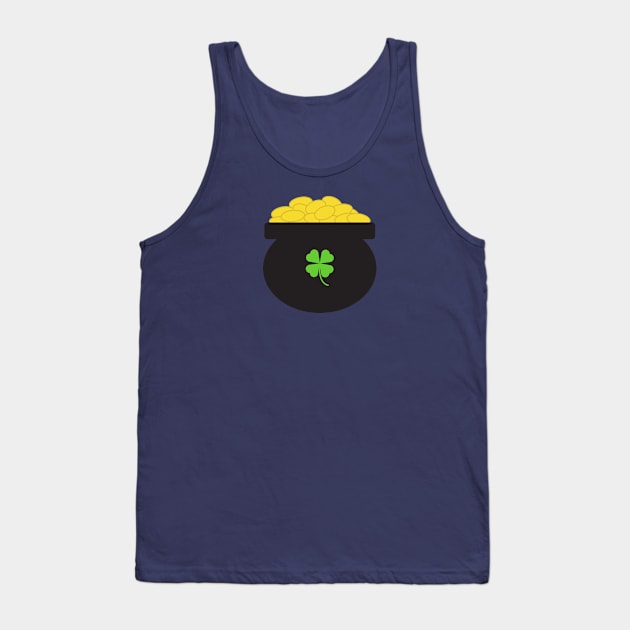 Pot of Gold Shamrock St Patrick's Day in Green Tank Top by Kelly Gigi